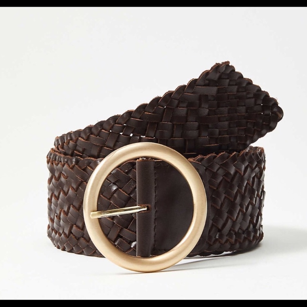 Loft brown braided leather belt